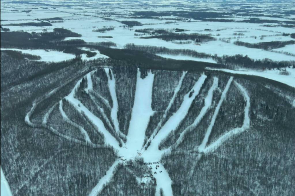 Medicine Lodge Ski Hill, west of Bentley, is celebrating major improvements to its T-bar system. (Photo contributed)